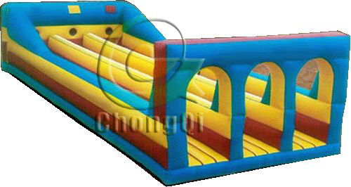 3 lanes inflatable bungee run game